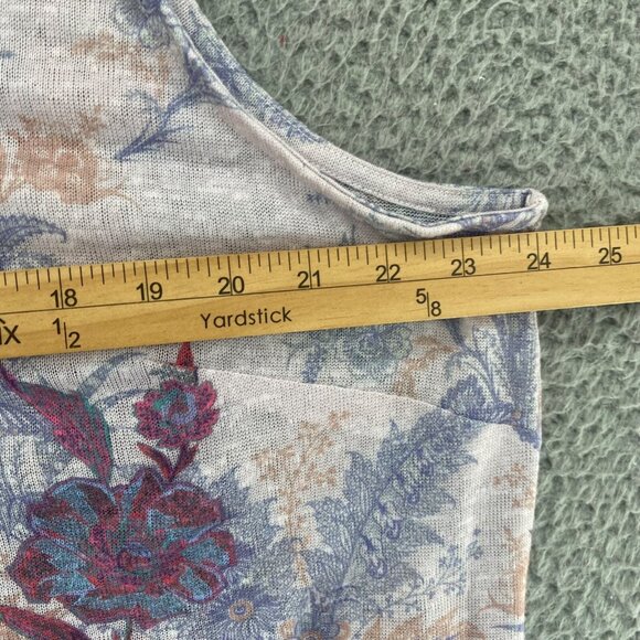 Roamans Sweater Womens 1X Plus Purple Floral 2 Piece Set 1/2 Sleeves Cardigan - Picture 13 of 15